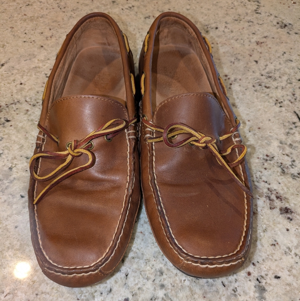 Polo Ralph Lauren Men's Leather Driving Loafers Brown Moccasins Size 10.5D